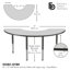 Table d'activité demi-lune 36 "x 72" avec pieds réglables-99075977-99075987