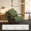 Fauteuil inclinable convertible 3-en-1 en chenille verte | Lit-couchette réglable à 5 positions-1794648026