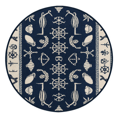 Washable Cape Cod Collection Coastal Area Rug