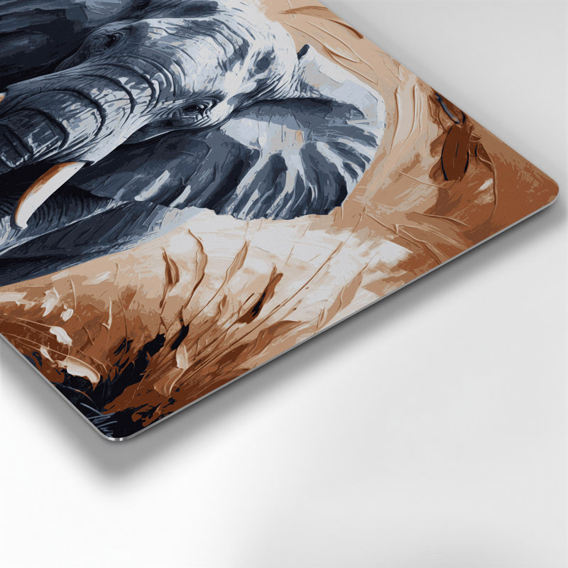 Faune sauvage, éléphant d'Afrique, art mural en métal gris, H 16 po x l 20 po