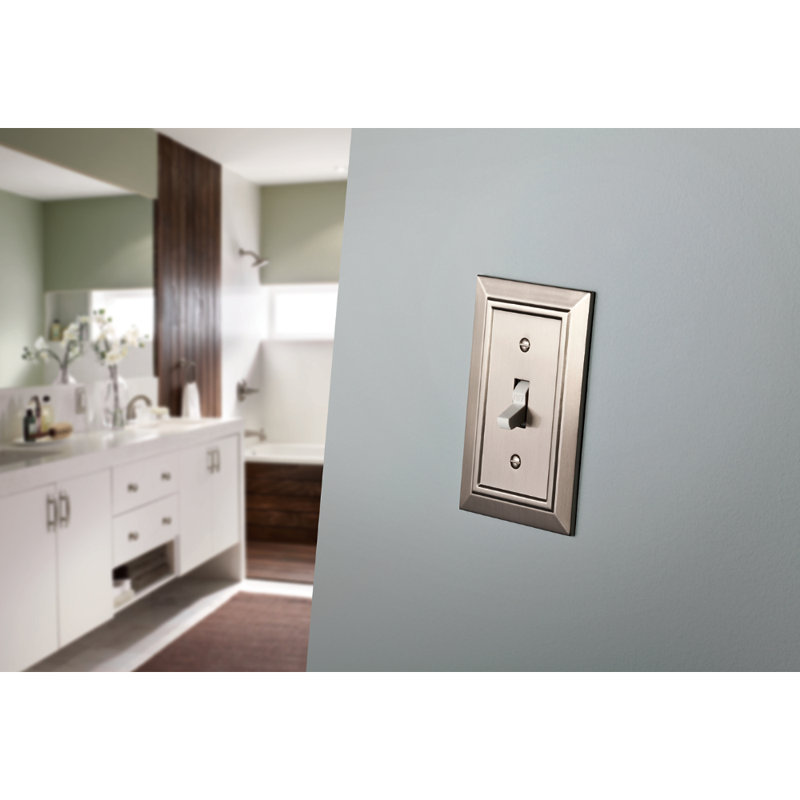 Brushed Nickel Classic Single Toggle Light Switch Plate