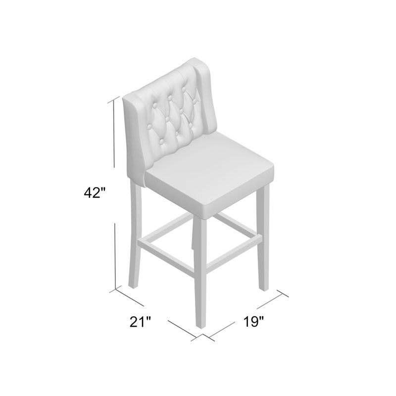 Tabouret de bar et de comptoir Reia, Tabouret de bar (assise de 30,25 po de hauteur), Naturel, Beige