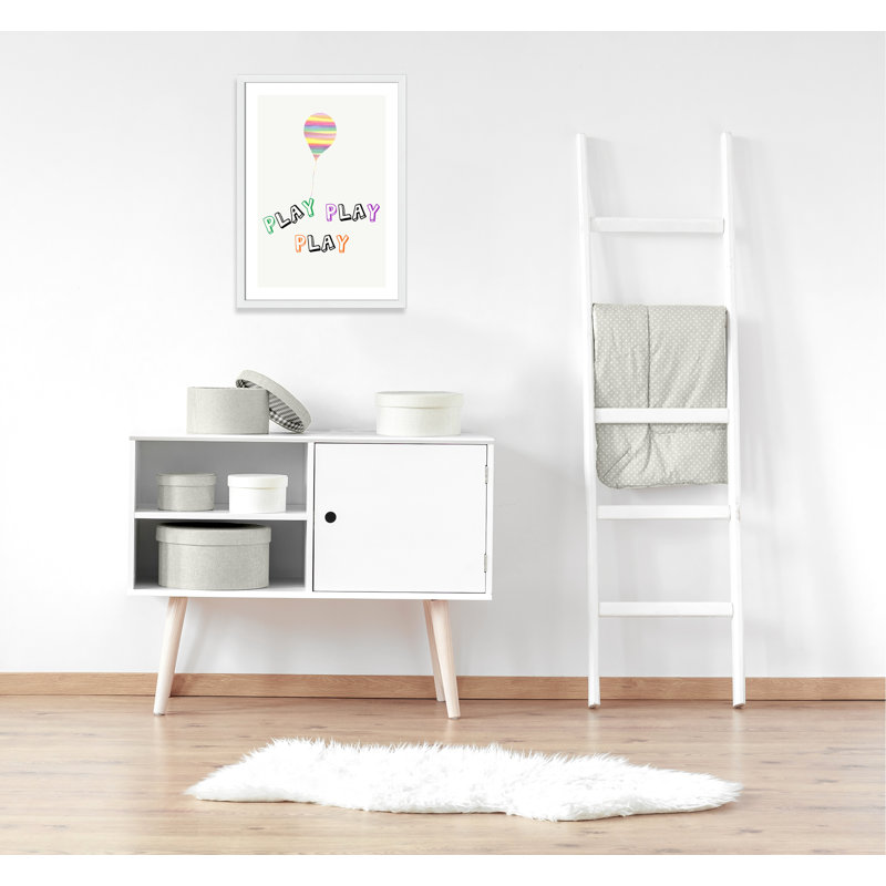 Play Play Play, impression sur papier, H 34,5 po x l 24,5 po x P 0,6 po, Encadré plat blanc