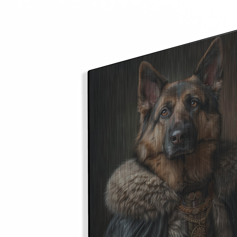 Art mural en métal Trinx «Portrait Noble German Shepherd» par Momart, H 16 po x l 12 po
