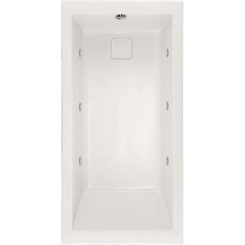 Marlie 66'' x 32'' Drop-In Acrylic Bathtub, White, Polished Nickel