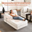 Canapé de 104 po sans os, canapé modulaire compressé avec méridienne, canapé modulaire à assise profonde et canapé modulaire en chenille avec mousse à mémoire de forme, sans assemblage requis-1231590536-1231590542