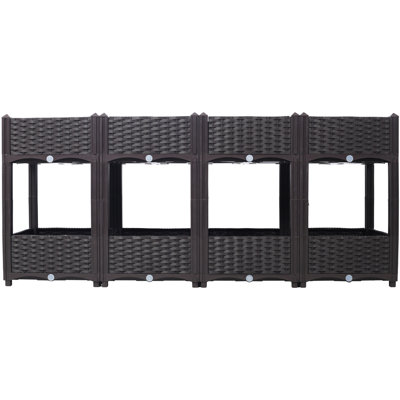 Planter Raised Beds - Elevated Planter Garden Box with Drainage Plug Raised Garden Beds for Vegetable/Flower/Herb Outdoor Standing Planter Beds Gardening Kit,63"x15.7"x27.7"