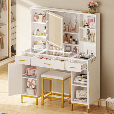 Ensemble de coiffeuse 43,3 "avec miroir tactile éclairé Mercer41