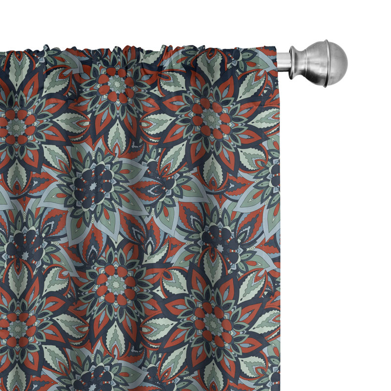 Floral Semi-Sheer Rod Pocket Sliding Panel, 28" x 95"