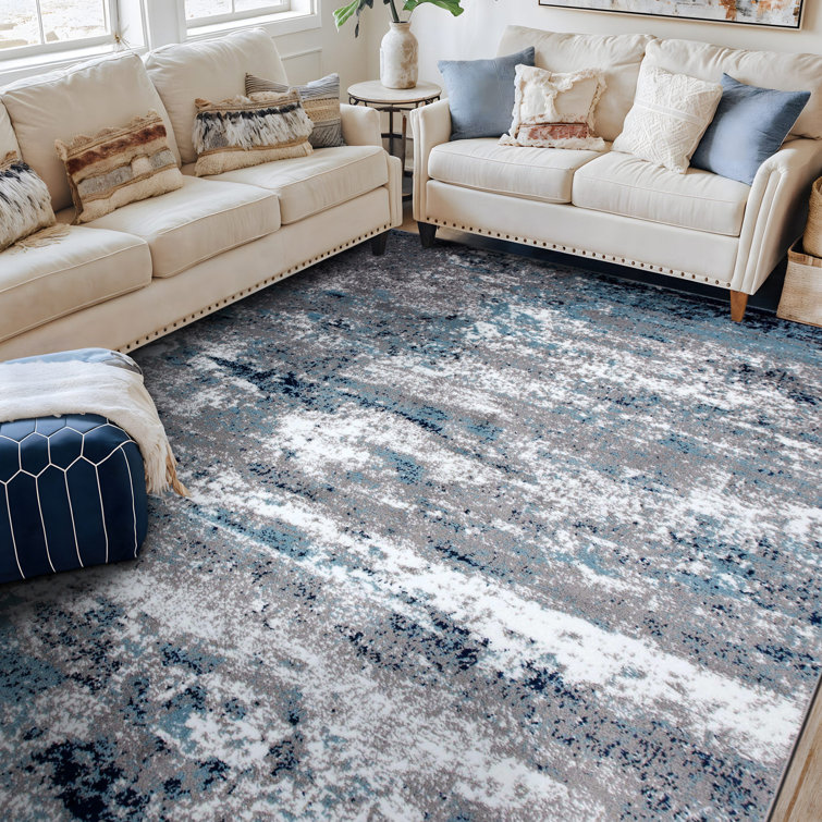 Willington Abstract Gray/Blue Rug