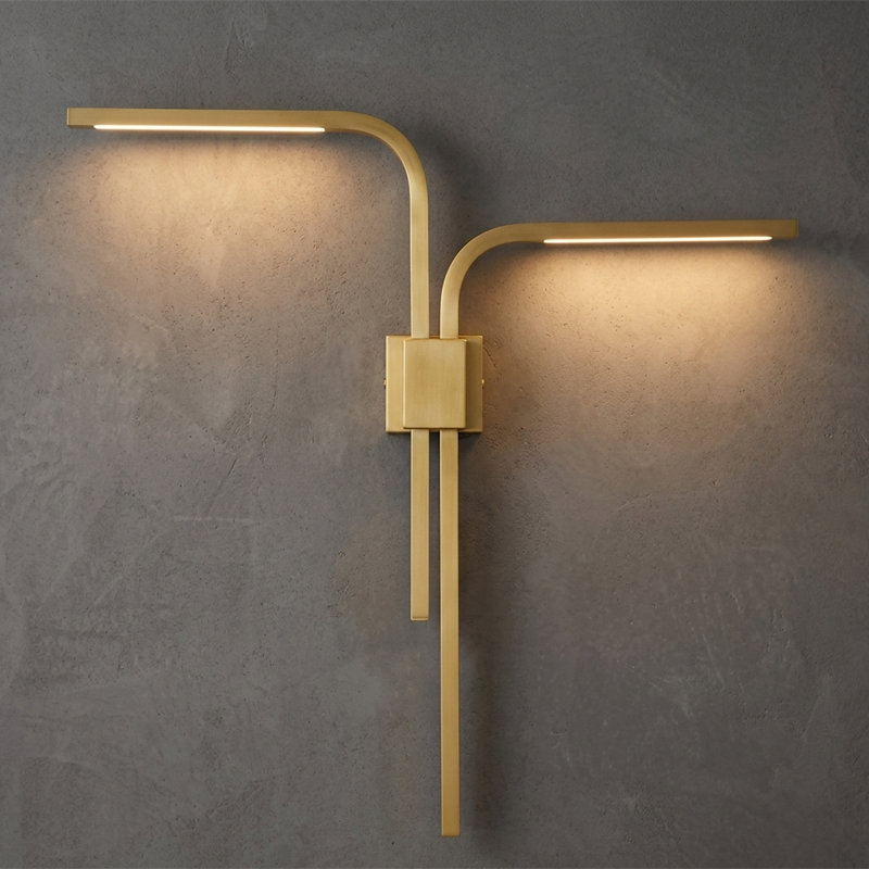 Modern LED Light Adjustable Task Wall Sconce, Gold