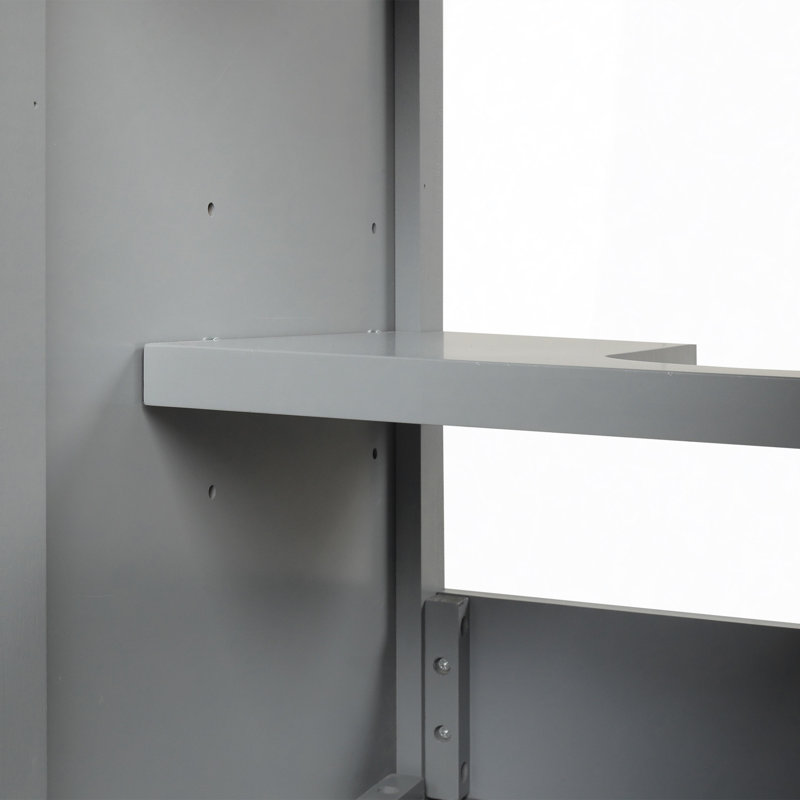 Meuble-lavabo de salle de bain avec lavabo, armoire de salle de bain avec porte à fermeture douce, support de rangement et tablette réglable