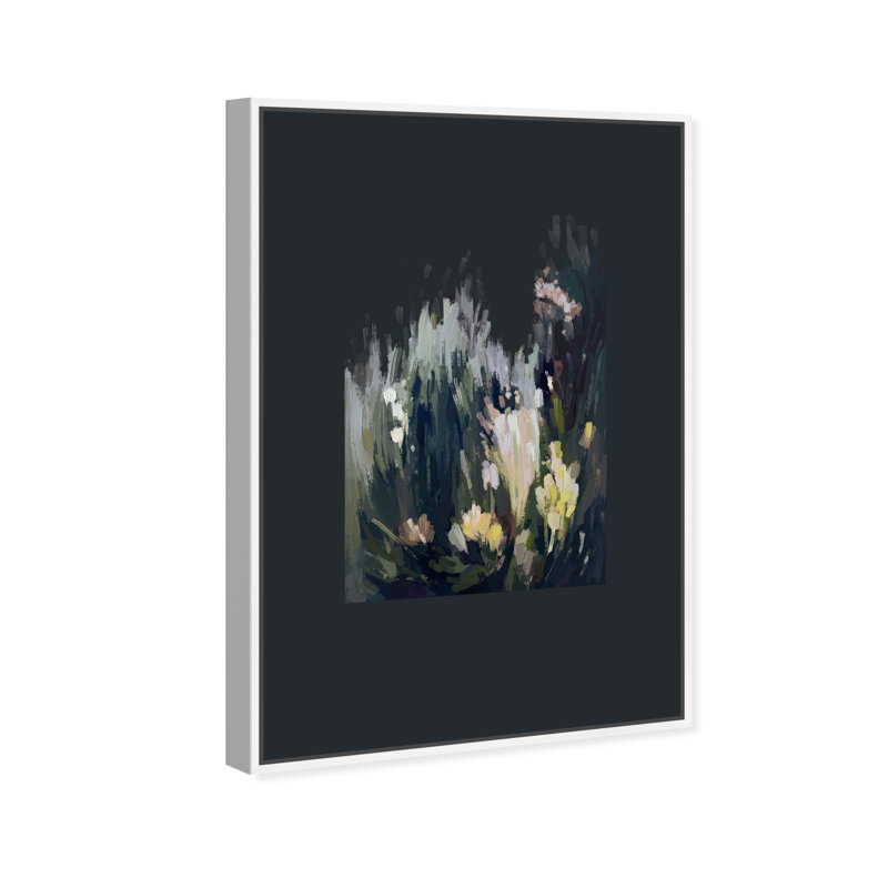 Midnight Flowers II Print by Oliver Gal, 11"H x 16"W, White Floater Frame