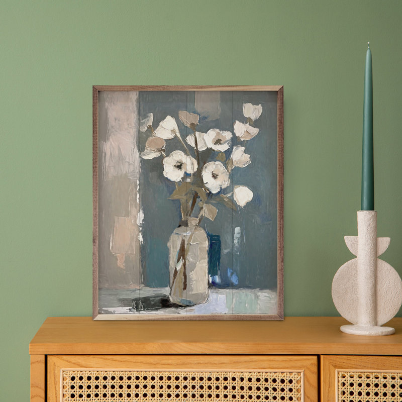 Neutral Floral Vase 1 By Accent Art Studio, H 10 po x l 8 po