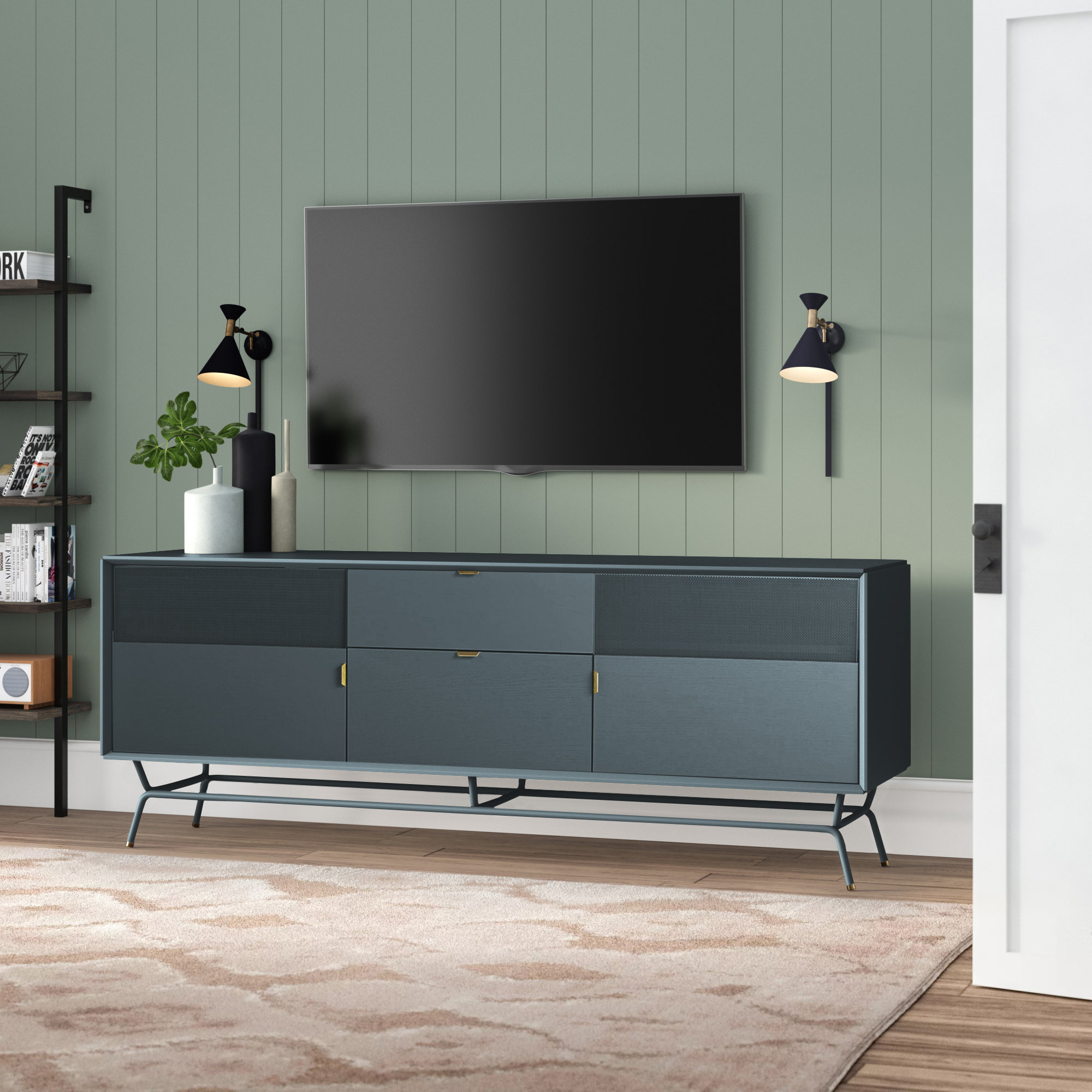Dang 82'' Media Console, Marine Blue