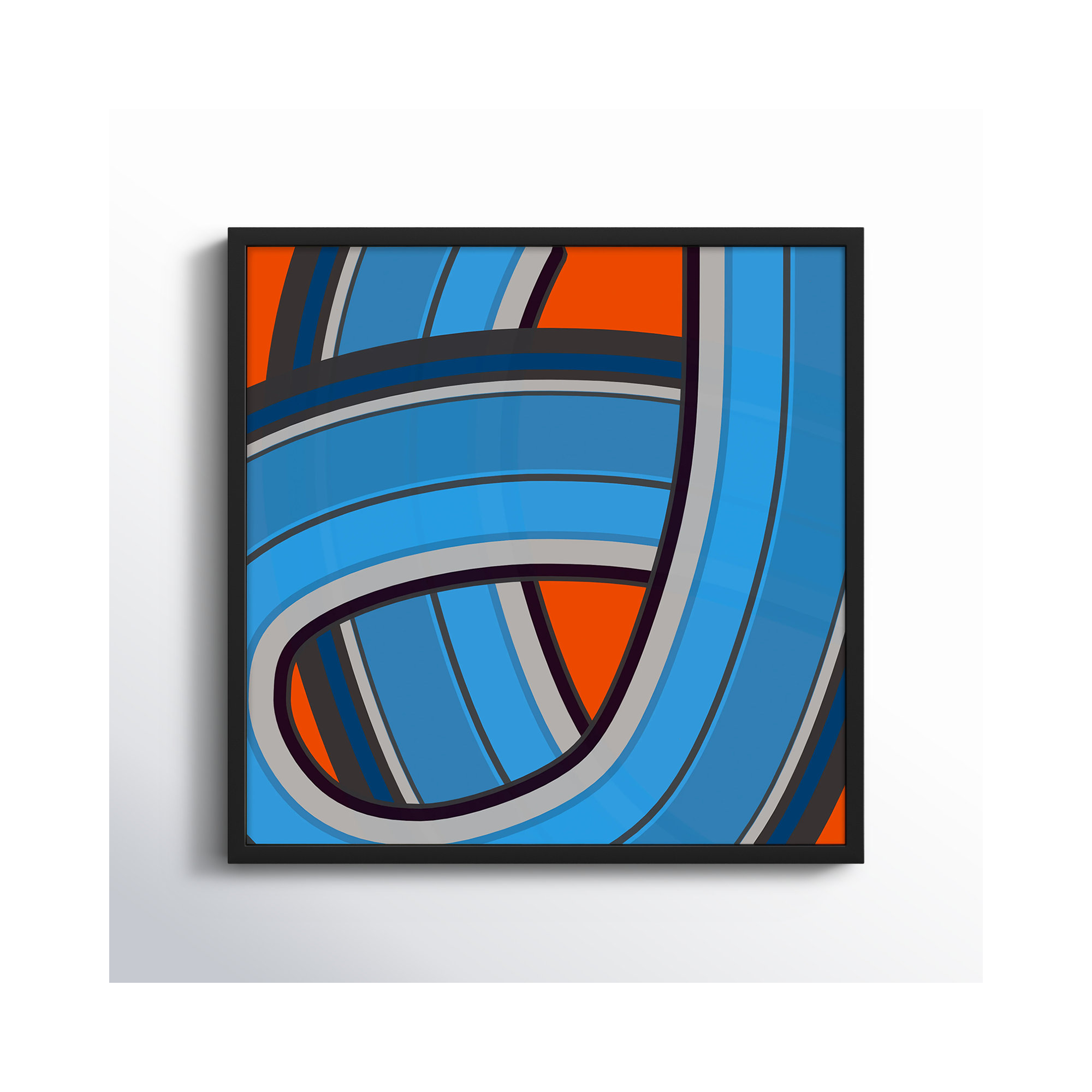 Twist Series I Twisted River by Jacques Pilon - Picture Frame Graphic Art on Paper, 16" H x 16" W x 1.25" D, Black