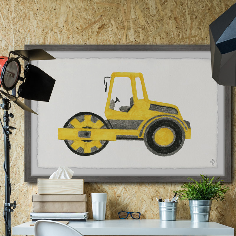 Heliodoro «Road Roller Truck», reproduction encadrée, H 24 po x l 36 po x P 1,5 po