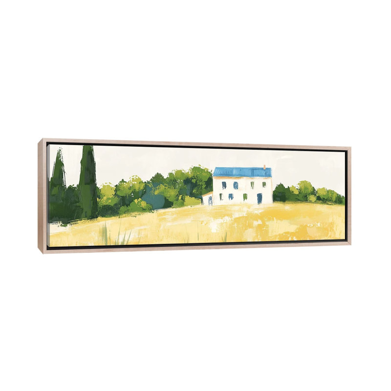 La maison d'été - reproduction d'art murale - toile encadrée, 36 po x 12 po, Toile avec cadre, Beige