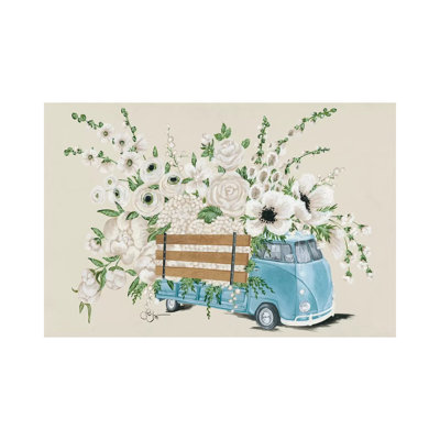 VW Bus White by Hollihocks Art - Wrapped Canvas Print
