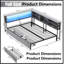Full Corner Daybed with Built-in Bookcase & USB Charging, Storage Drawers, LED Light - Grey Space Saving Bed Frame-1538717042