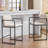 Modern Upholstered Counter Height Bar Stools with Armrests, Metal Frame, and Padded Seat,-1977707740