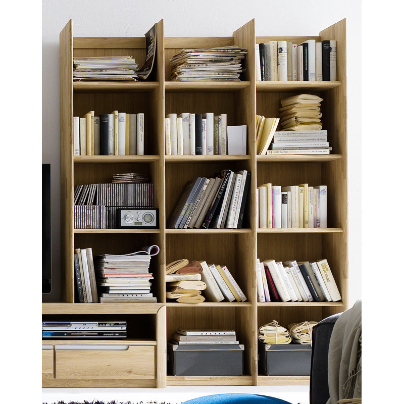 Pisa 190cm H x 143cm W Solid Wood Standard Bookcase