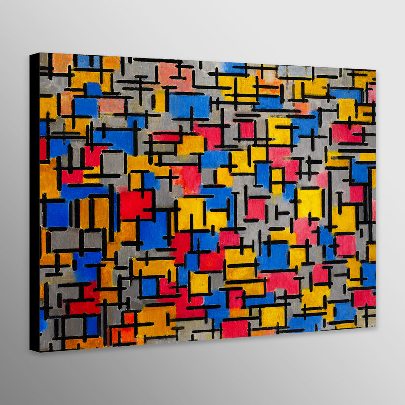 Composition 1916 by Piet Mondrian - Wrapped Canvas Painting, 81cm H x 117cm W x 4cm D