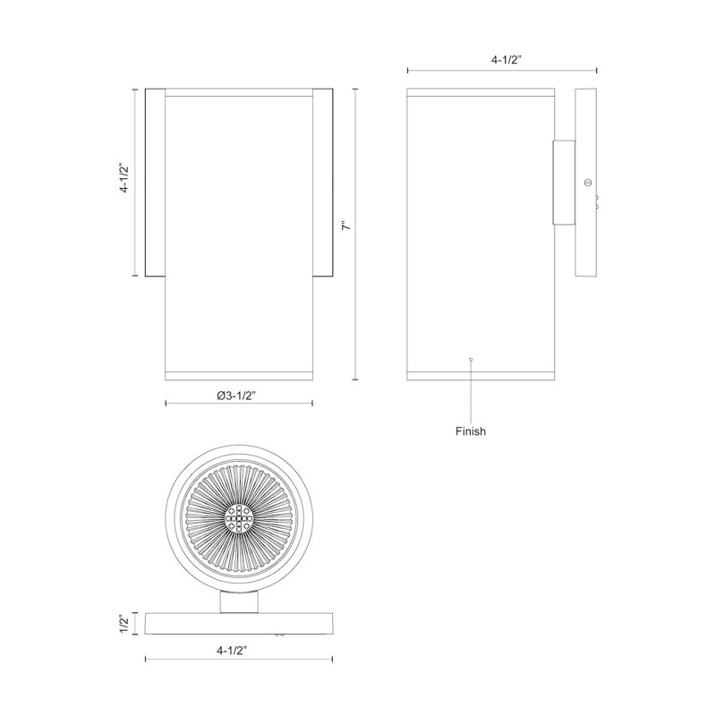Gray Aluminum Cylinder LED Wall Sconce