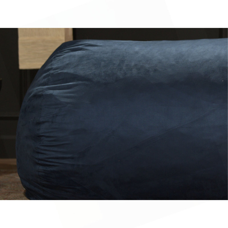 Jasper Traditional 8 Foot Cylindrical Suede Bean Bag, Blue Solid Fabric