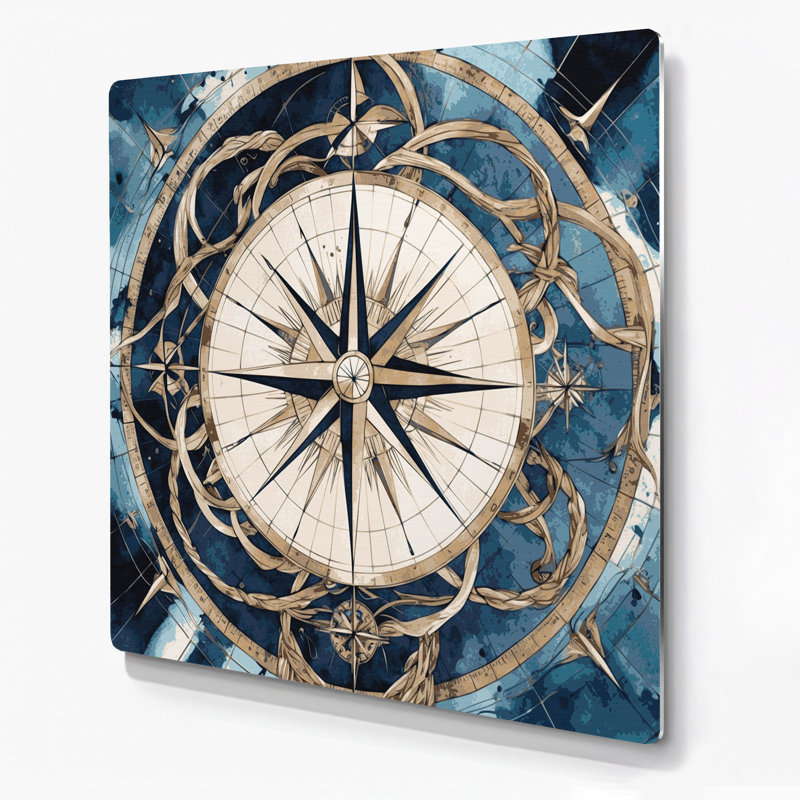 Art nautique gris sur toile, H 32 po x l 32 po