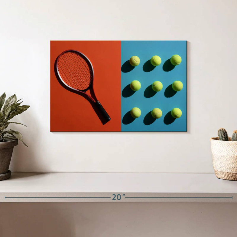 Raquette et balles de tennis Sireci, H 8 po x l 12 po