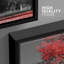 "Red Tree Leaves Forest In The Park Nature Landscape", ensemble de 3 reproductions sur toiles encadrées-96384575-96384574