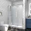 Porte de douche en verre pivotant durable avec verre trempé transparent de la STCC et finition chromée, installation réversible pour une utilisation polyvalente, porte de douche