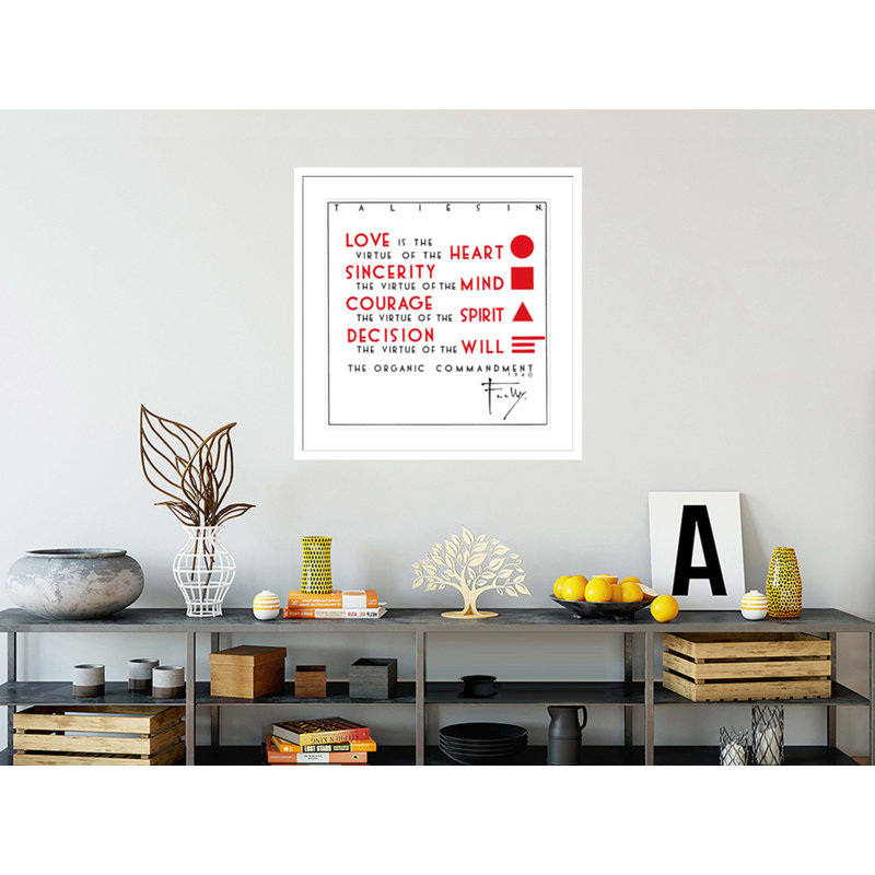 «The Organic Commandment» par Frank Lloyd Wright - Impression giclée encadrée, H 13,9 po x l 13,75 po