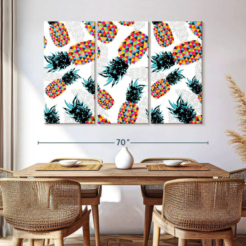 Yarlin Vibrant Pineapple Pattern, 42" H x 65" W