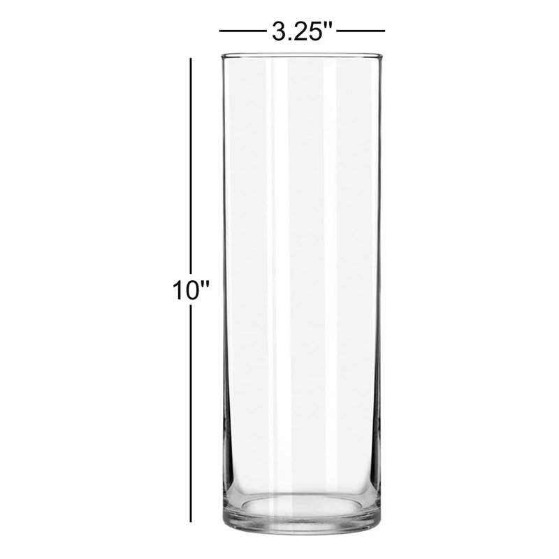 Handmade Glass Table Vase, 10" H x 3.25" W x 3.25" D