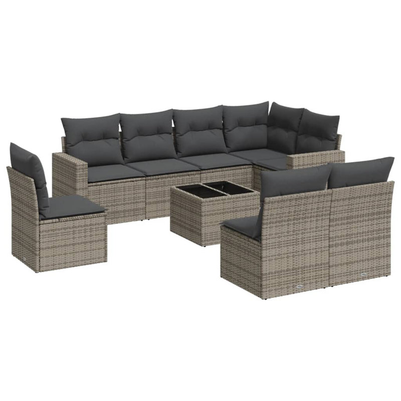 Vidaxl Garden Sofa Set Grey