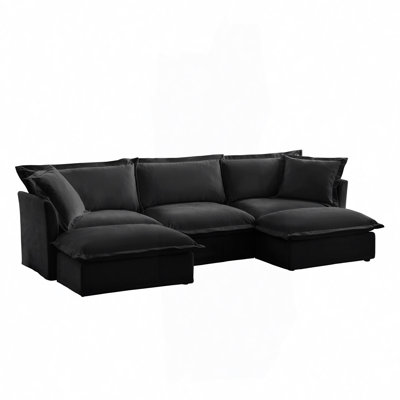 Evelyn U-Shaped Sectional Sofa with 2 Ottomans