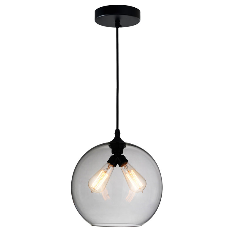 Mini-luminaire suspendu 2 lumières avec finition fumée, Fumée