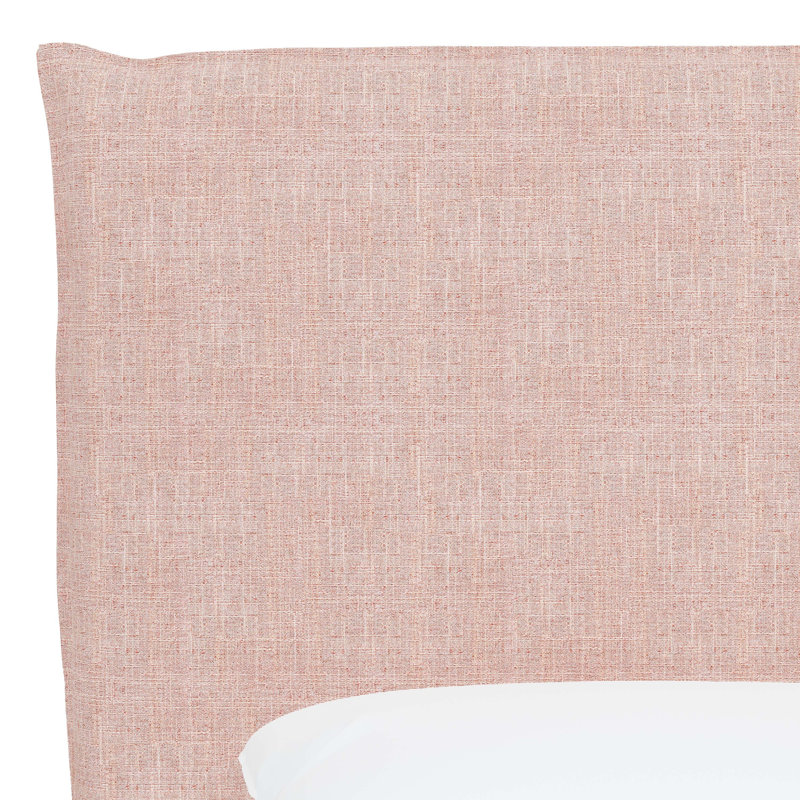Tête de lit tapissier Halcyon, Lin quartz rose texturé Zuma, Double