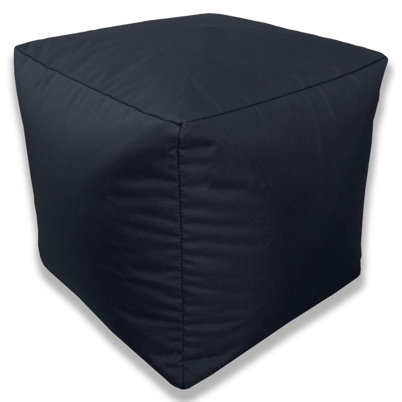 40cm Wide Square Pouffe Ottoman, Black