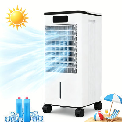 Portable Air Cooling Fan Personal Evaporative Air Cooler Fan with Remote Control, 7L Water Tank, 3 Wind Speed, Touch Screen, LED Display, Mini Air Cooler Fan for Room,Home,Office.