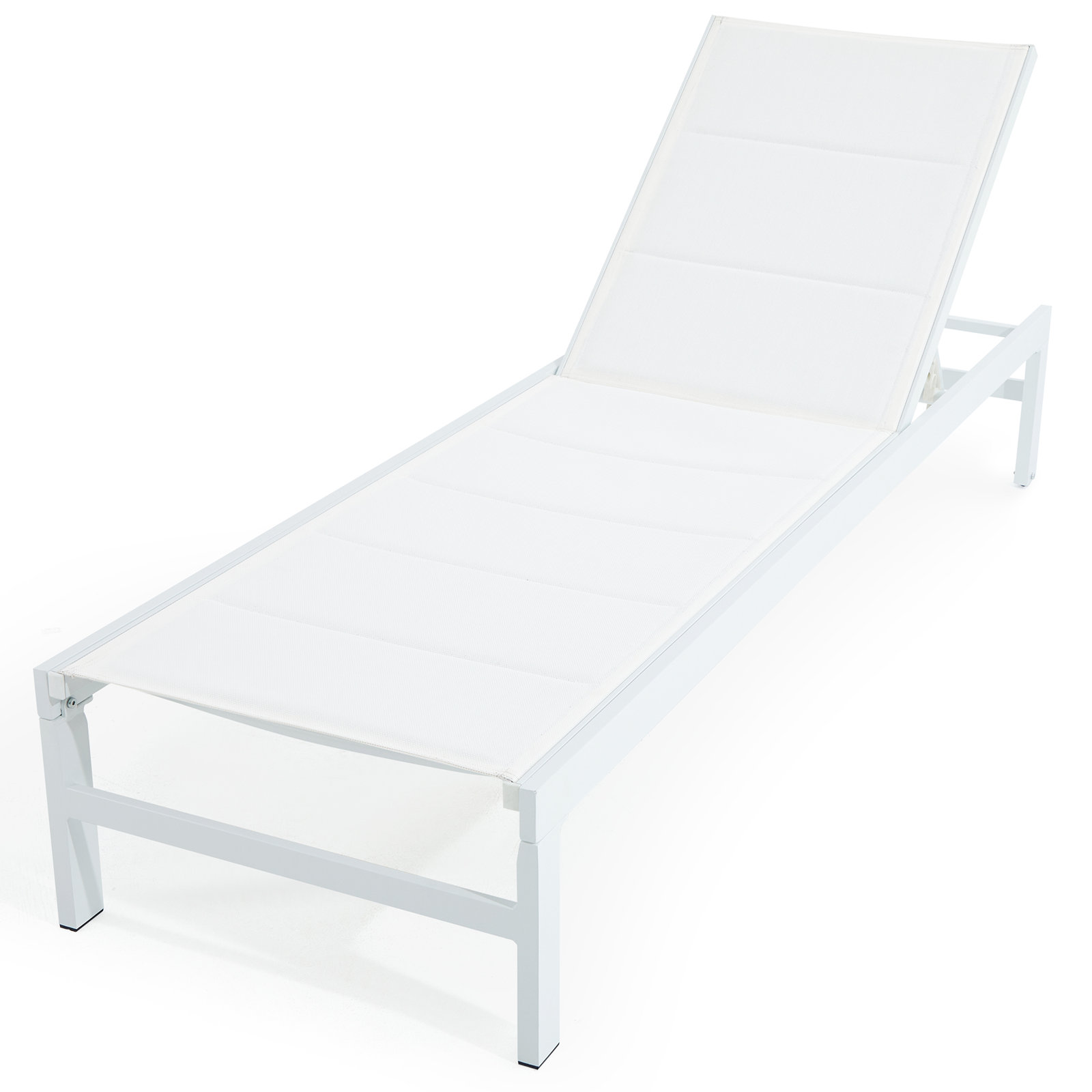 Ine 24" Patio Chaise Lounge, White