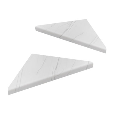 9-in x 9-in x 1-in Solid Surface Corner Shelf With Brackets (Set of 2), Palladio White, C3821C4B1692442F97BFF5A605A62550