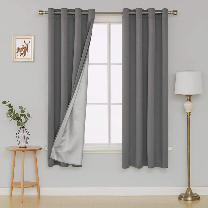 Centerview Blackout Curtains / Drapes Pair, 42" W x 72" L, Light Gray