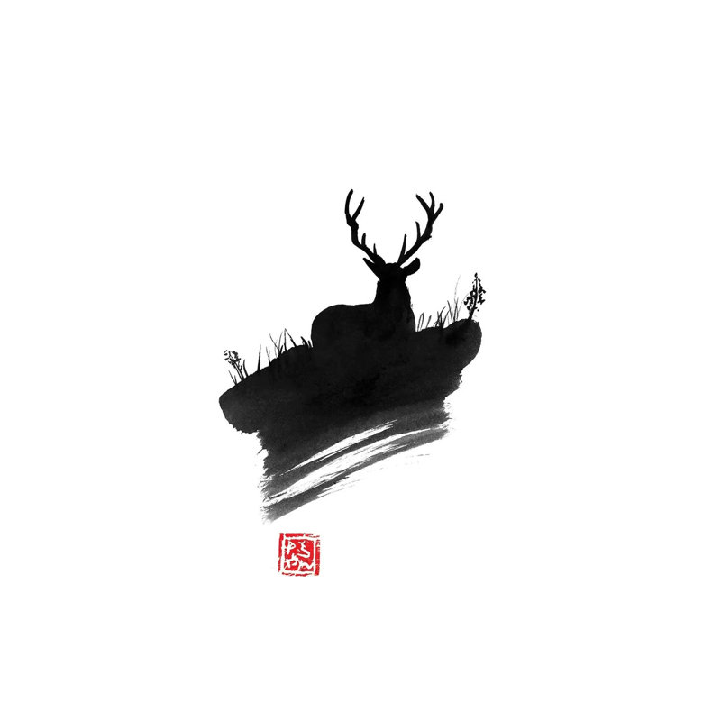 Deer by Péchane - Print on Canvas, Wrapped Canvas, 20.32 cm H x 30.48 cm W