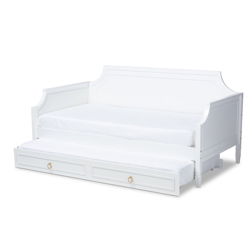 Lit de jour simple avec lit gigogne, Blanc