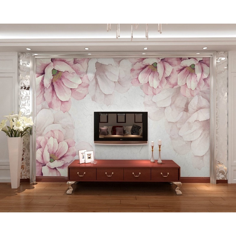 Papier peint à fleurs pastel Arnis, l 187 po x L 106 po