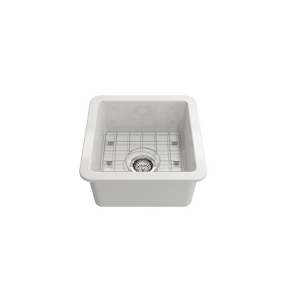 Terralife Torrey Dual-Mount Fireclay 18 In. Single Bowl Bar Sink In White