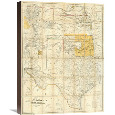 " Map Of The States Of Kansas And Texas And Indian Territory, 1867 " by United States War Department